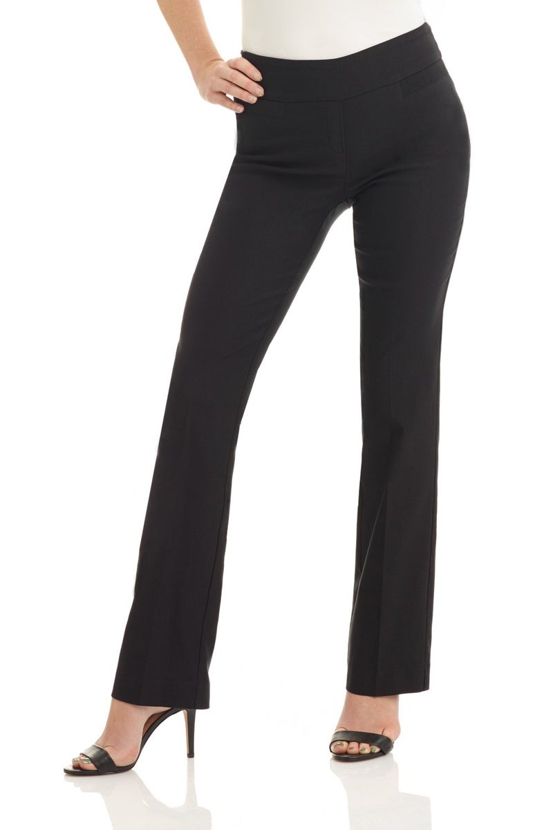 Rekucci Womens Ease into Comfort Stretchy Business Casual Bootcut Pull-On Everyday Office Pant in Regular/Tall/Petite Sizes (2, Black) - Image 1