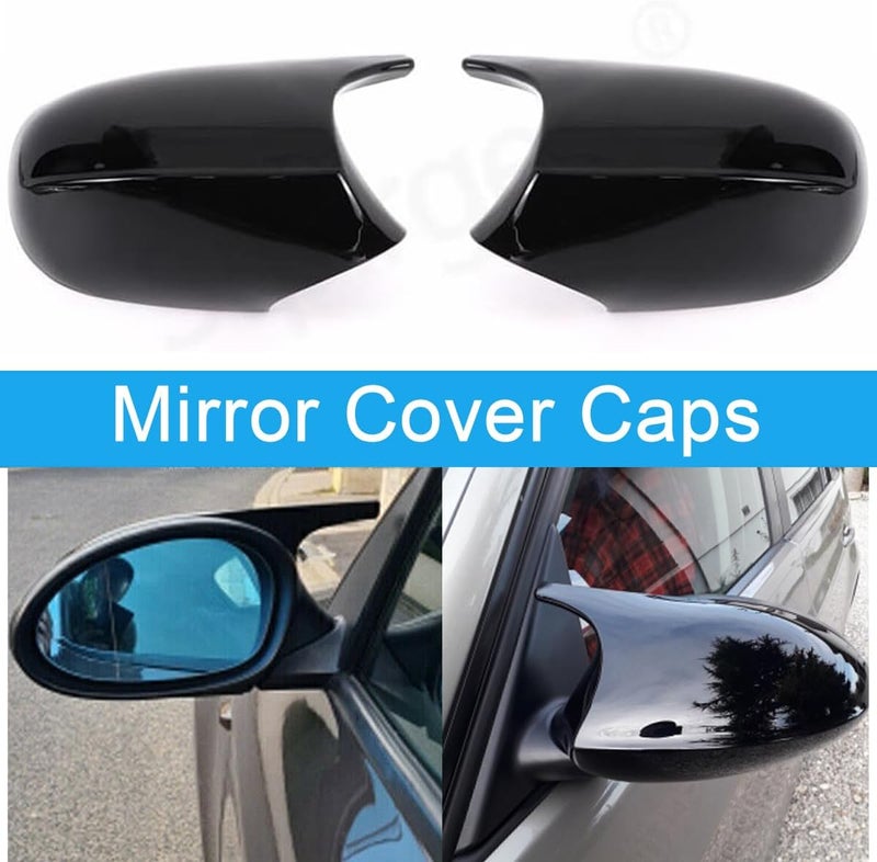 BLWGROW Gloss Black Side Mirror Cover Caps for BMW E90 E91 E92 E93 2005-2007 - Image 2