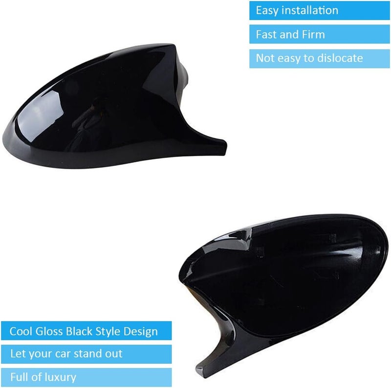 BLWGROW Gloss Black Side Mirror Cover Caps for BMW E90 E91 E92 E93 2005-2007 - Image 4