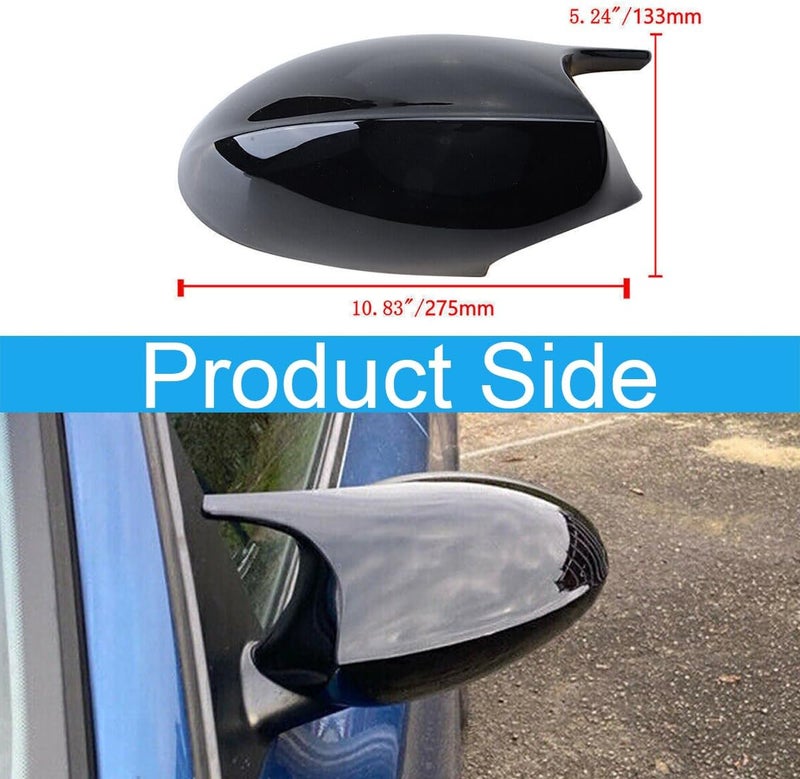 BLWGROW Gloss Black Side Mirror Cover Caps for BMW E90 E91 E92 E93 2005-2007 - Image 3