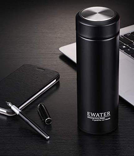 Milepetus Glass Liner Vacuum Flask Stainless Steel Water Bottle Insulated Travel Coffee Mug,11oz,9oz Available(11oz, Black) - Image 5