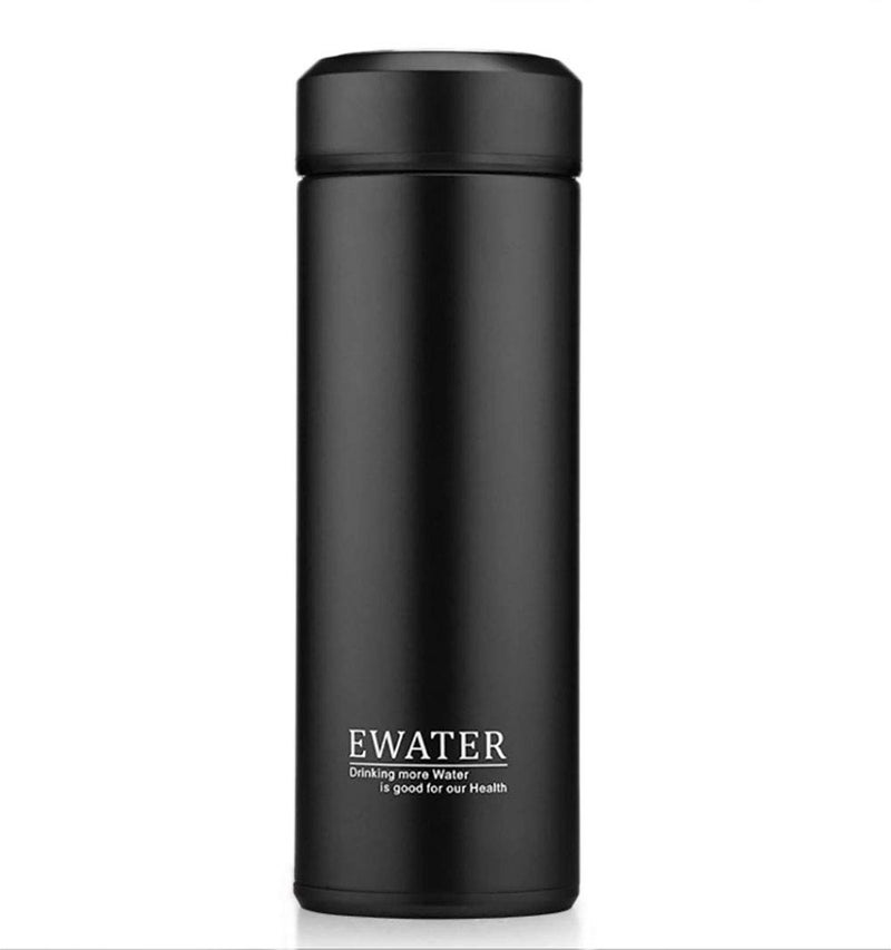Milepetus Glass Liner Vacuum Flask Stainless Steel Water Bottle Insulated Travel Coffee Mug,11oz,9oz Available(11oz, Black) - Image 1