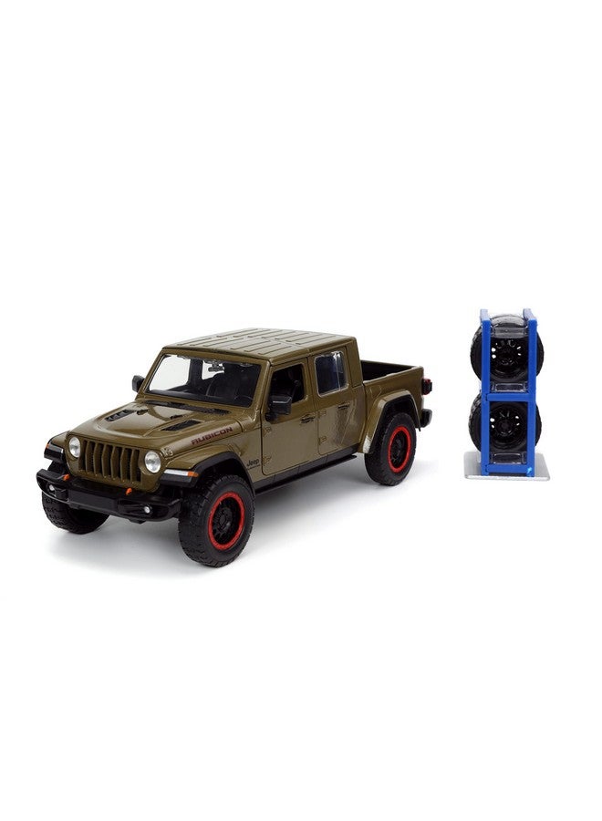 Jada Toys Just Trucks 1:24 2020 Jeep Gladiator Die-cast Car Brown with Tire Rack, Toys for Kids and Adults  - Image 1
