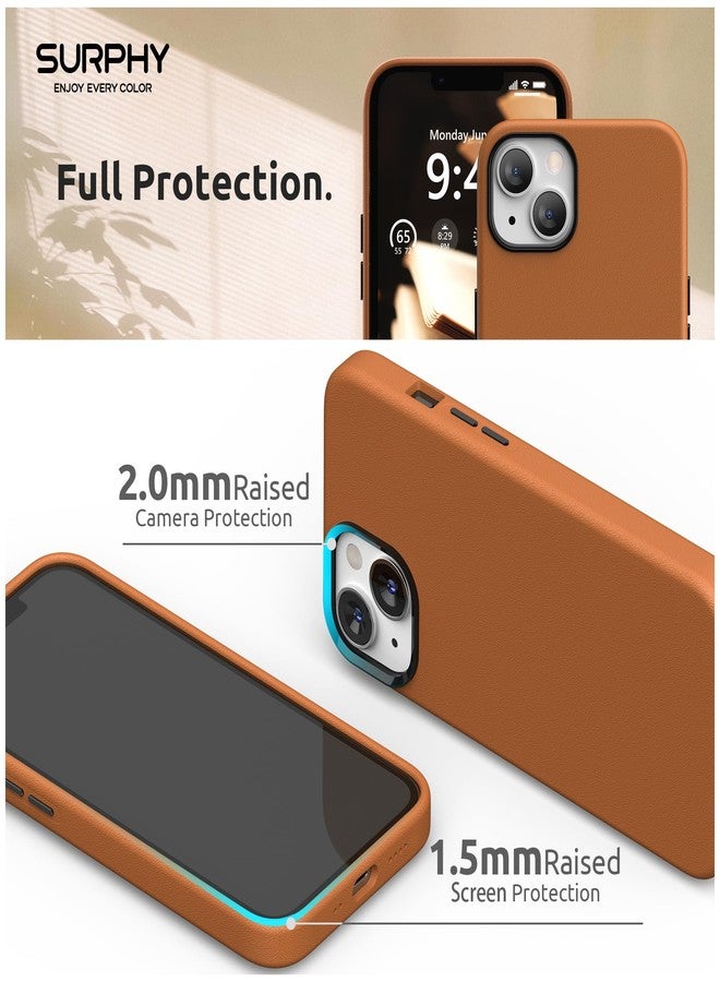جراب SURPHY متوافق مع iPhone 13 Mini، جراب هاتف فاخر من الجلد الصناعي (بأزرار معدنية وبطانة من الألياف الدقيقة) لهاتف 13 Mini (5.4 بوصة، إصدار 2021)، بني - Image 4