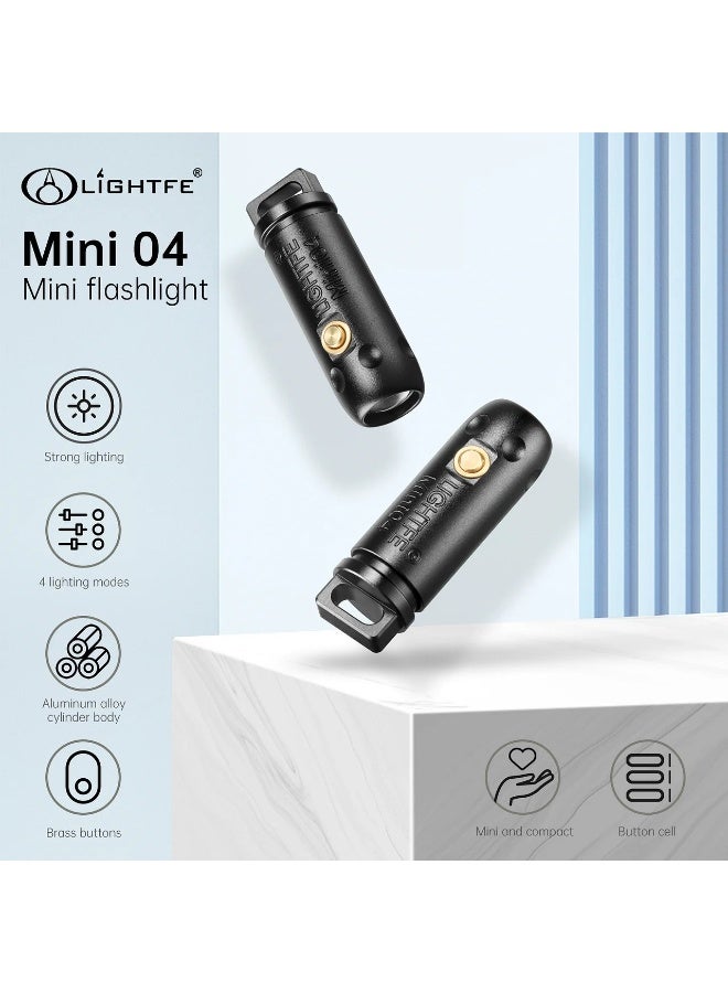 LIGHTFE مصباح Mini04 الصغير جدًا، وهو مصباح LED فائق الصغر مزود بأربعة أوضاع إضاءة، ومقاوم للماء بمعيار IPX7، وزر نحاسي. حجمه مناسب للحمل اليومي والتخييم والمشي لمسافات طويلة. - Image 2