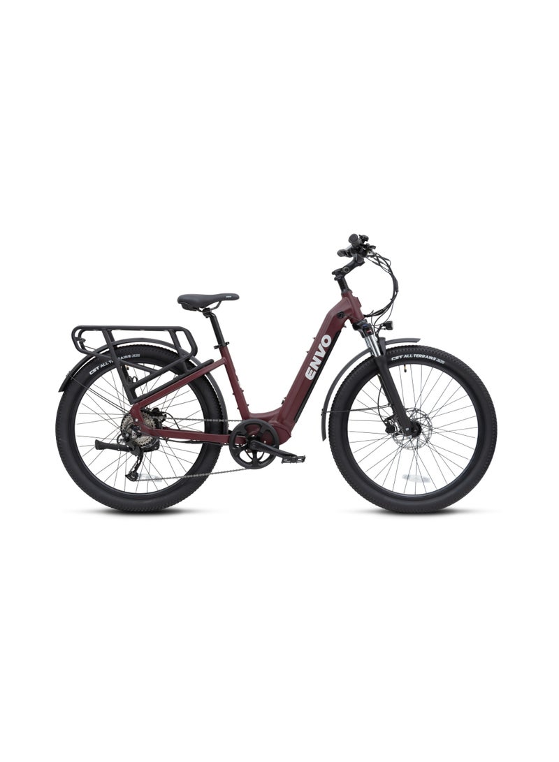 ENVO Electric Bicycle – ST0 Large Maroon - Image 1