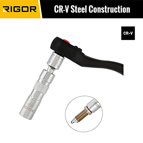 Rigor رَيجور 11401 مقبس شمعات الإشعال دوار 14 مم، جدار رقيق، مغناطيسي | 3/8 بوصة درايف، 12 نقطة | فولاذ CR-V ممتاز - Image 4