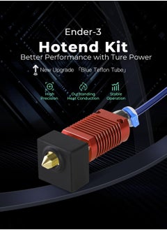 SYOSI Ender 3 Hotend Kit for 3D Printers, 24V Extruder MK8 with 0.4mm Nozzle, Blue Teflon Tube, Smooth, No Clogging - Compatible with Creality Ender-3, Ender-3 Pro, Ender-3S, Ender-2 Pro  - Image 2