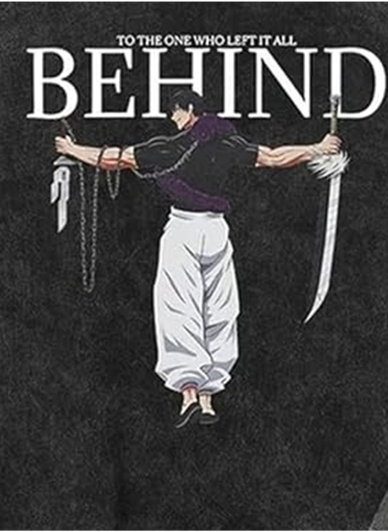 Generic - Washed retro T-shirt street hip hop anime Jujutsu Kaisen casual cotton summer short sleeves - Image 1