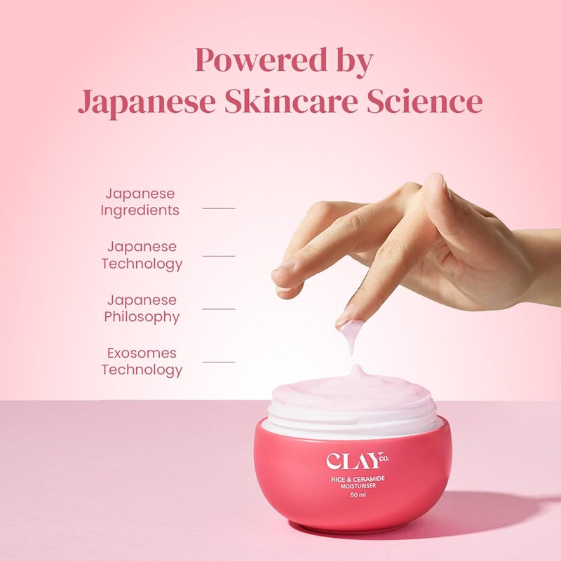 Clayco Rice Ceramide Moisturizer Intense Hydration Skin Barrier Repair Brightening Lightweight FastAbsorbing With Exosomes Rice Extracts Ceramides Vitamin B12 50ml - Image 4