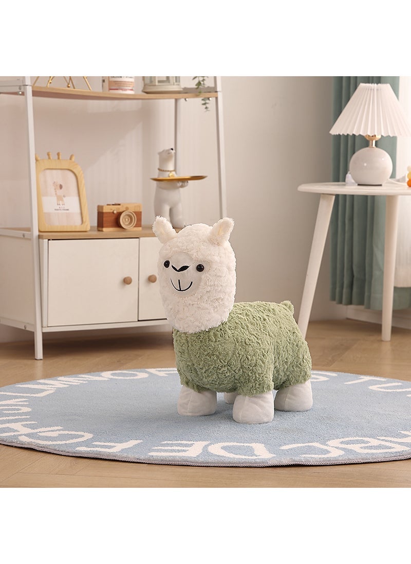 Alpaca Cartoon Seat Kids Sofa Stool Green