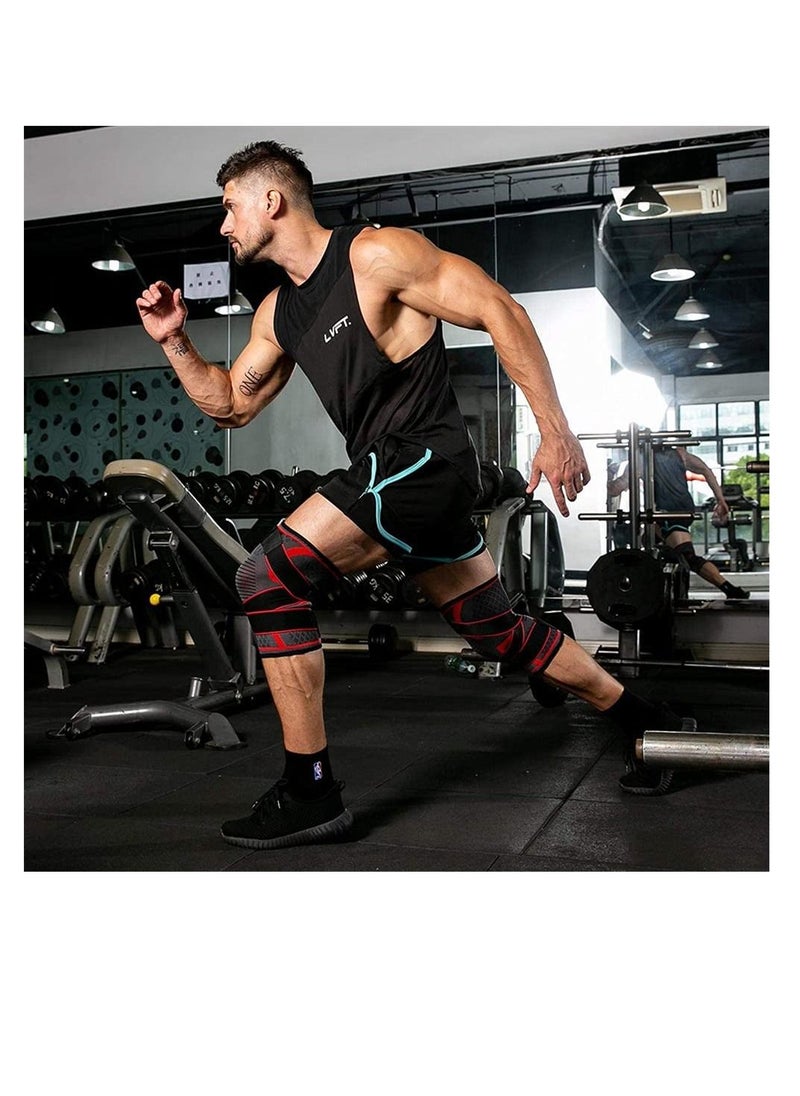 Excefore - Knee Brace,Knee Compression Sleeve for Men and Women, Knee Brace Support Adjustable for Running, Knee Pads for Meniscus Tear, Arthritis, Running, Basketball, Jogging, Post Surgery Recovery - Image 1