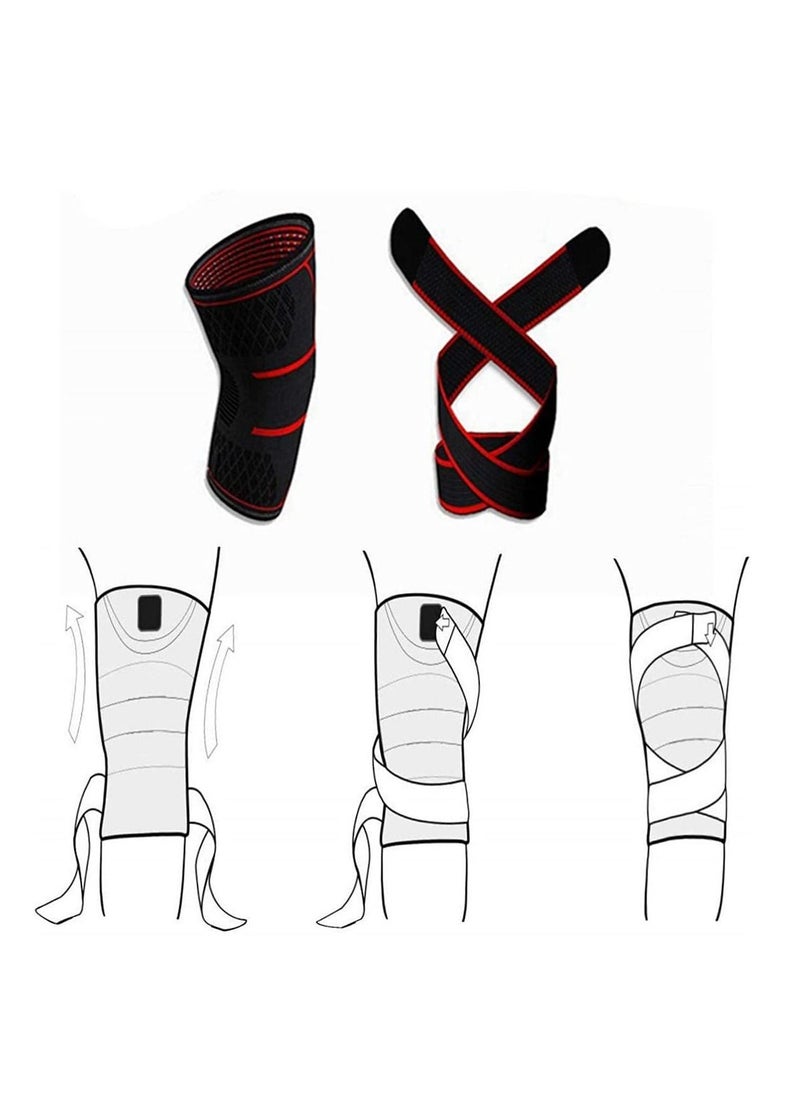 Excefore - Knee Brace,Knee Compression Sleeve for Men and Women, Knee Brace Support Adjustable for Running, Knee Pads for Meniscus Tear, Arthritis, Running, Basketball, Jogging, Post Surgery Recovery - Image 1