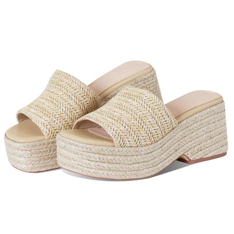 EQAUDES Platform Slip on Espadrille Sandals for Women Wedges Boho Slides - Flatform, Open Toe, Beach Sandals, Vacation - Image 1