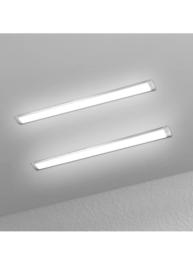 ESNCO 2 Packs LED Batten Lights 2FT 20W 6500k Daylight,Low Profile Wall or Ceiling Surface Mounted Fitting for Home/Workshop/Office/School Restaurant (2FT)  - Image 1