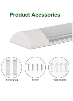 إسنكو 2 عبوة من مصابيح LED Batten بطول 2 قدم، 20 وات، ضوء النهار 6500 كلفن، تركيب منخفض الارتفاع على الحائط أو السقف، مناسب للمنزل/ورشة العمل/المكتب/المدرسة/المطعم (2 قدم)  - Image 2