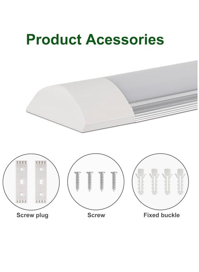 ESNCO 2 Packs LED Batten Lights 2FT 20W 6500k Daylight,Low Profile Wall or Ceiling Surface Mounted Fitting for Home/Workshop/Office/School Restaurant (2FT)  - Image 2