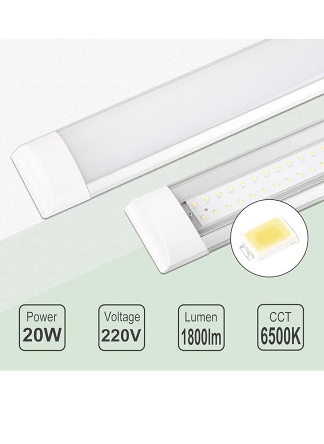 ESNCO 2 Packs LED Batten Lights 2FT 20W 6500k Daylight,Low Profile Wall or Ceiling Surface Mounted Fitting for Home/Workshop/Office/School Restaurant (2FT)  - Image 3