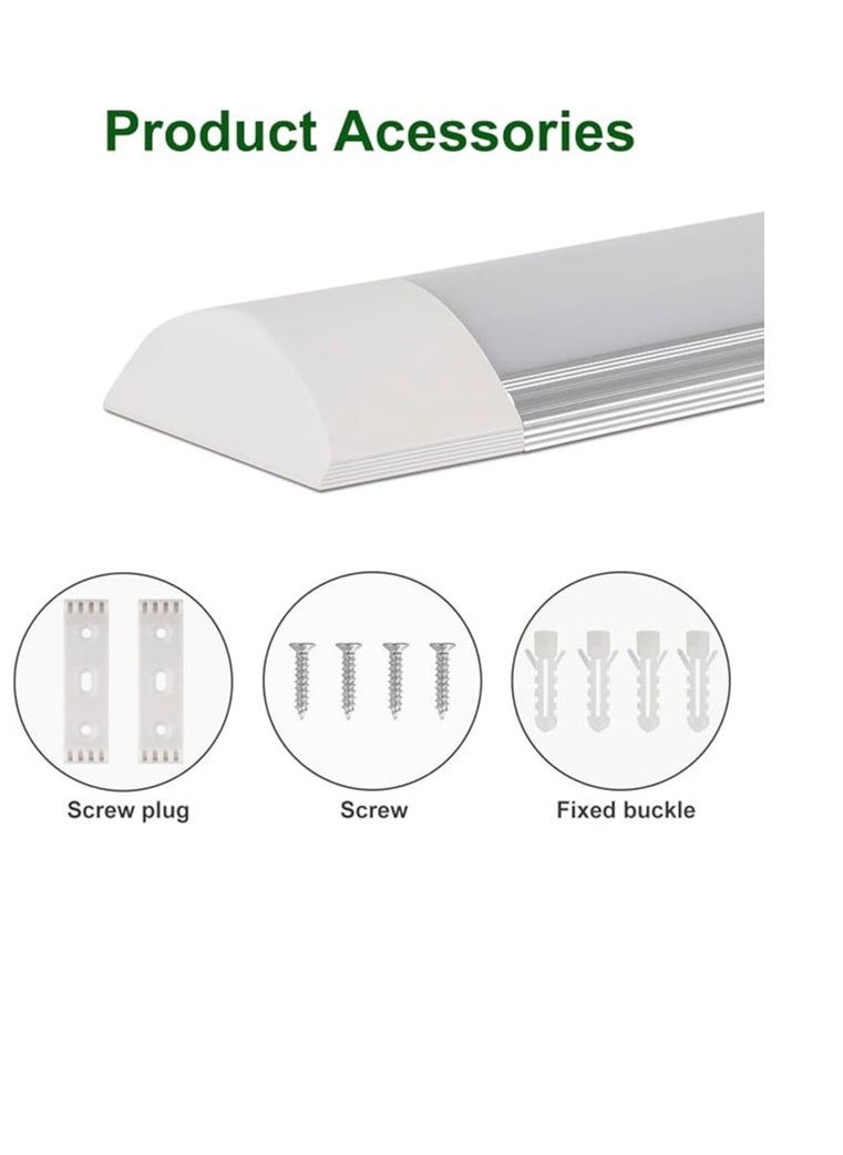 ESNCO 2 Packs LED Batten Lights 2FT 20W 6500k Daylight,Low Profile Wall or Ceiling Surface Mounted Fitting for Home/Workshop/Office/School Restaurant (2FT)  - Image 4