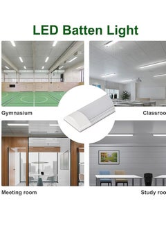 إسنكو 2 عبوة من مصابيح LED Batten بطول 2 قدم، 20 وات، ضوء النهار 6500 كلفن، تركيب منخفض الارتفاع على الحائط أو السقف، مناسب للمنزل/ورشة العمل/المكتب/المدرسة/المطعم (2 قدم)  - Image 5