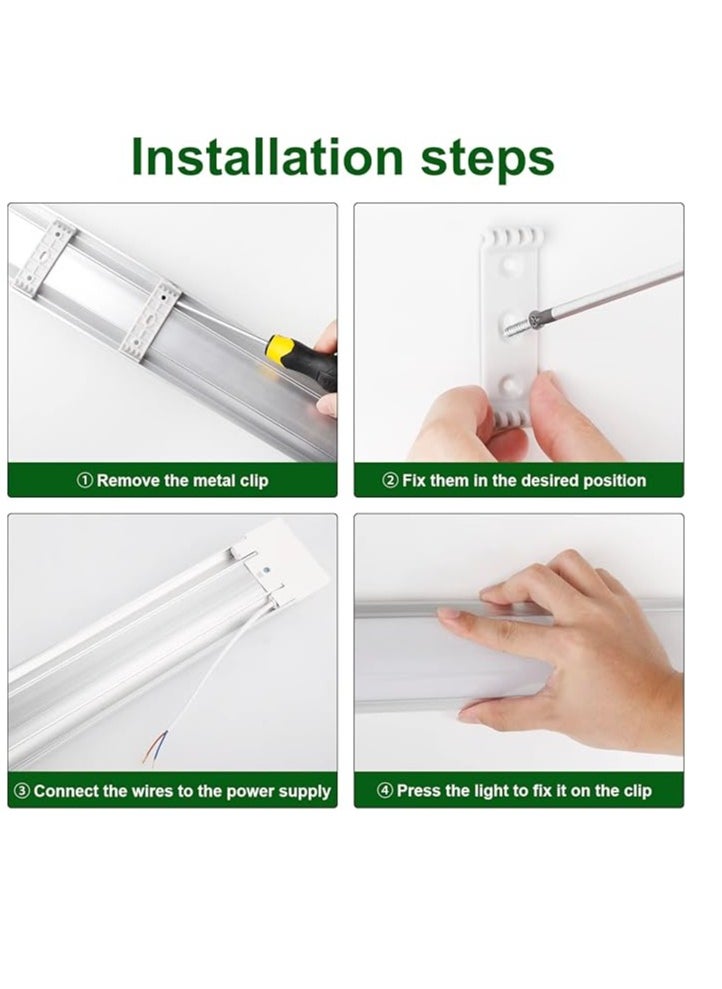2 Packs LED Batten Lights 2FT 20W 6500k Daylight,Low Profile Wall or Ceiling Surface Mounted Fitting for Home/Workshop/Office/School Restaurant (2FT)