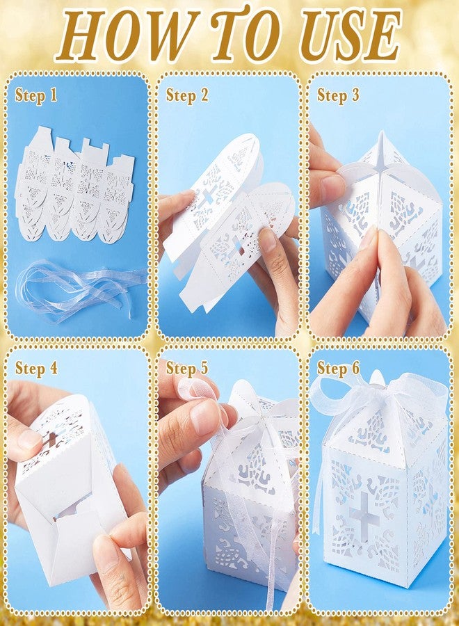 Leinuosen 200 Pcs Christmas Baptism Rosary First Communion Favors Include Mini Rosary Beads Bulk Baptism Boxes White Organza Bags Thank You Kraft Tags Religious Gift for Catholic Wedding Party Decor - Image 3