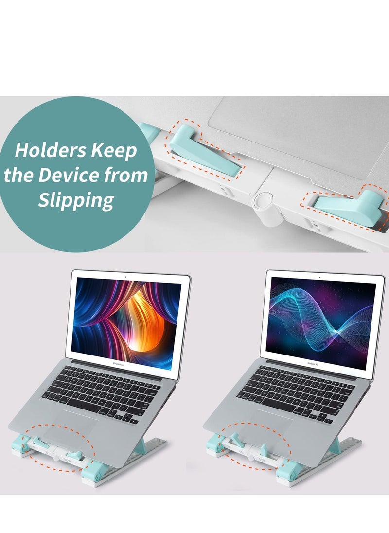 SYOSI - Collapsible Laptop Stand - Ergonomic Foldable Notebook Holder, Compatible with 12-16”Laptops with Phone Tablet Stand, 6 Support Angles - Image 1