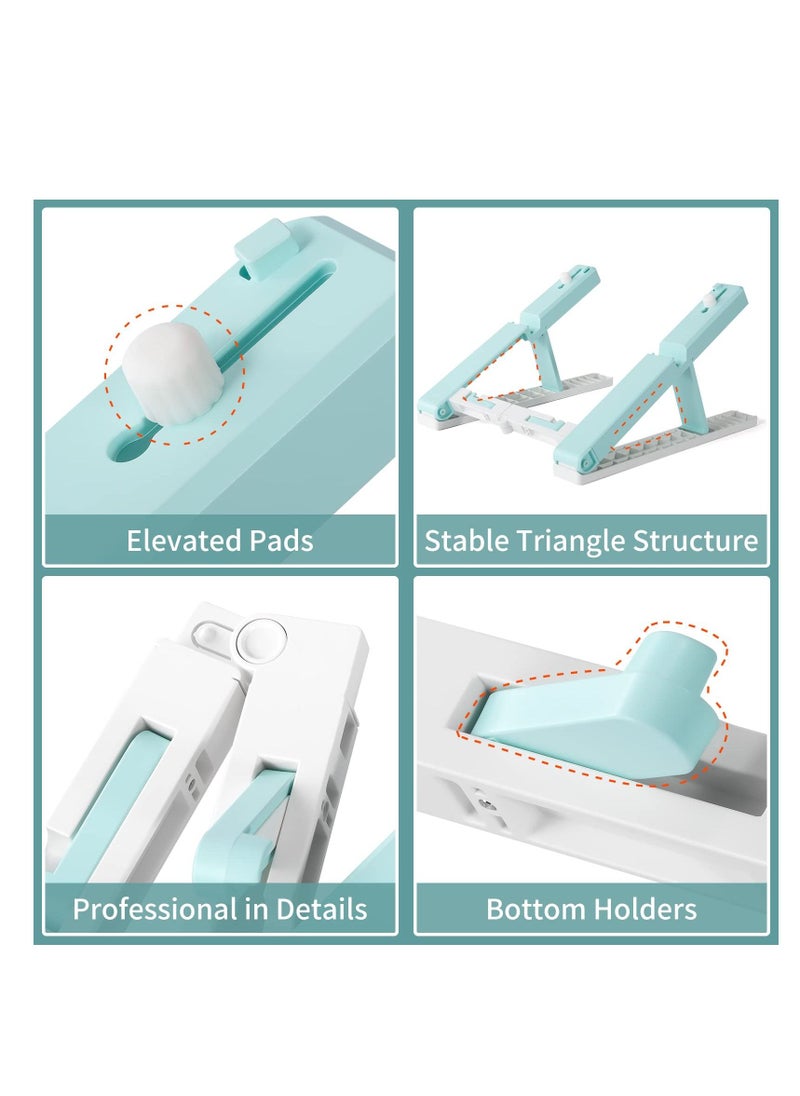 SYOSI - Collapsible Laptop Stand - Ergonomic Foldable Notebook Holder, Compatible with 12-16”Laptops with Phone Tablet Stand, 6 Support Angles - Image 1