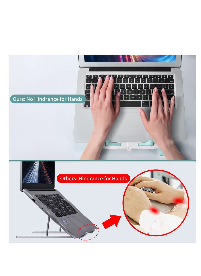 SYOSI - Collapsible Laptop Stand - Ergonomic Foldable Notebook Holder, Compatible with 12-16”Laptops with Phone Tablet Stand, 6 Support Angles - Image 1