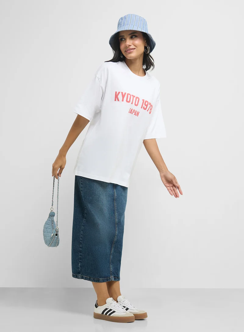 Ginger Oversize Varsity Graphic T-Shirt