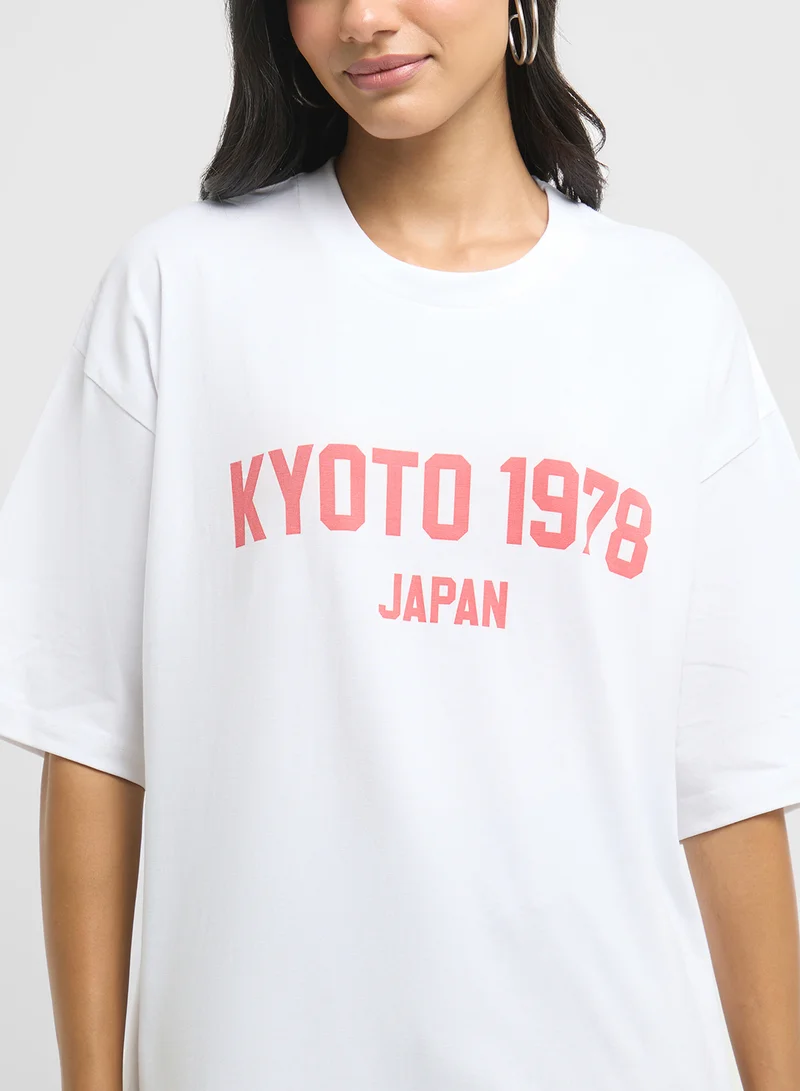 Ginger Oversize Varsity Graphic T-Shirt