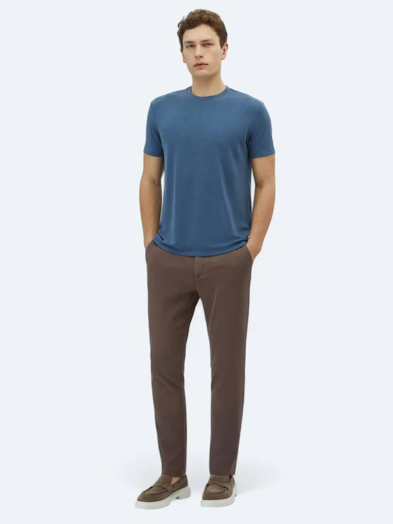 Kip Indigo Plain Crew Neck T-Shirt - Image 2