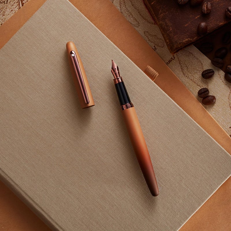 SHEAFFER قلم حبر VFM 9428 | إصدار القهوة بني مطفي مع تفاصيل PVD فاخرة | رأس رفيع | قلم متميز - Image 3