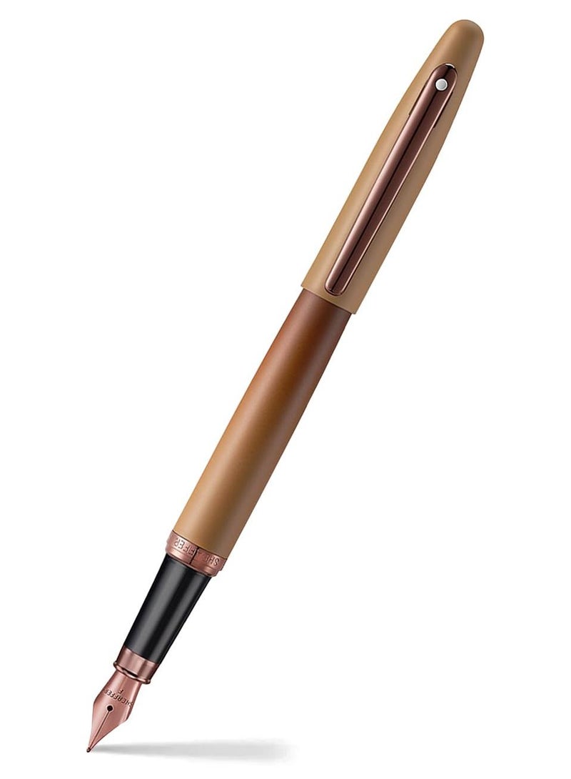 SHEAFFER قلم حبر VFM 9428 | إصدار القهوة بني مطفي مع تفاصيل PVD فاخرة | رأس رفيع | قلم متميز - Image 1