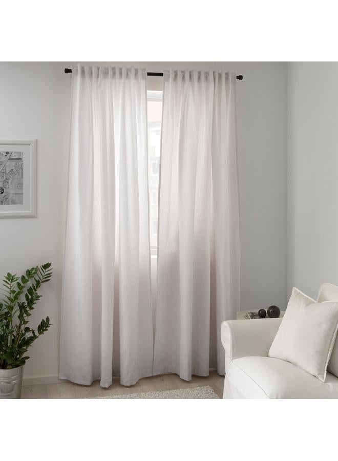 erorex Curtains, 1 Pair, Beige/With Heading Tape, 145X300 Cm - Image 4