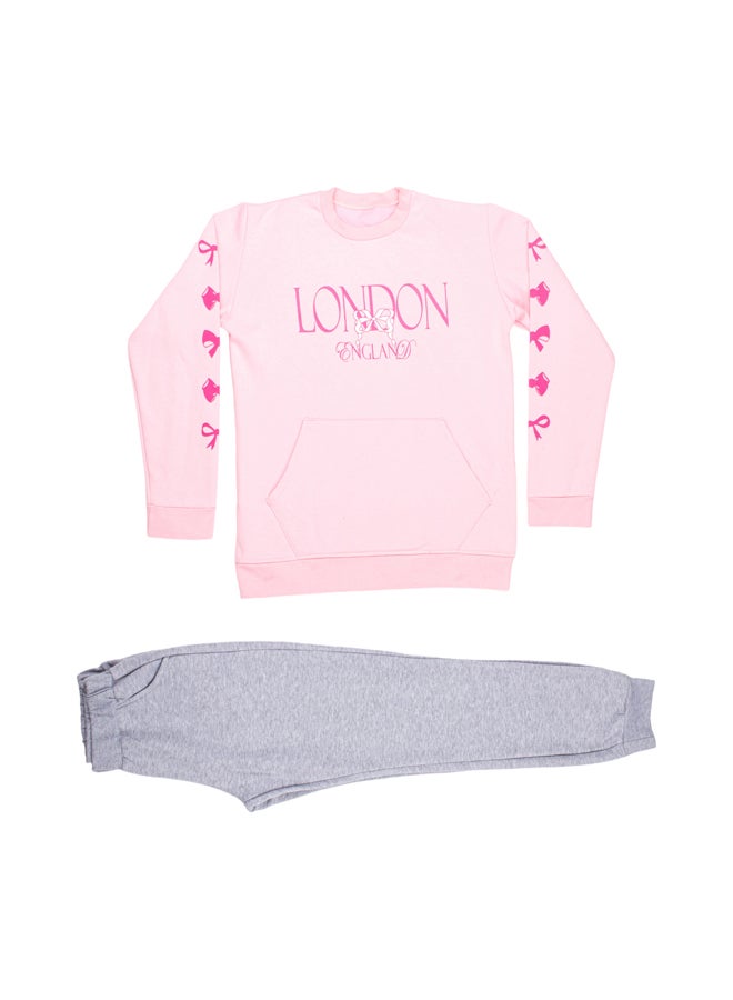 Girl Melton Printed Winter Pajama Set