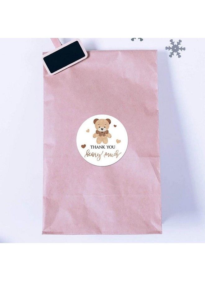 MAGJUCHE - Brown Bear Thank You Stickers 2 Inch Bear Boy Or Girl Baby Shower Birthday Party Labels 40Pack - Image 1