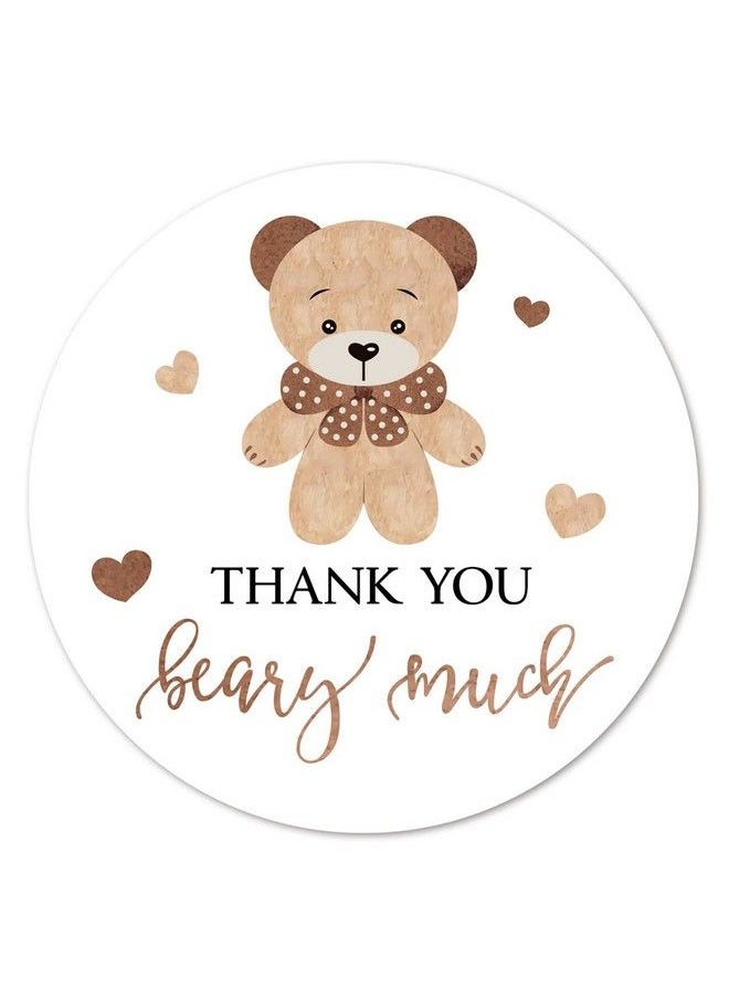 MAGJUCHE - Brown Bear Thank You Stickers 2 Inch Bear Boy Or Girl Baby Shower Birthday Party Labels 40Pack - Image 1