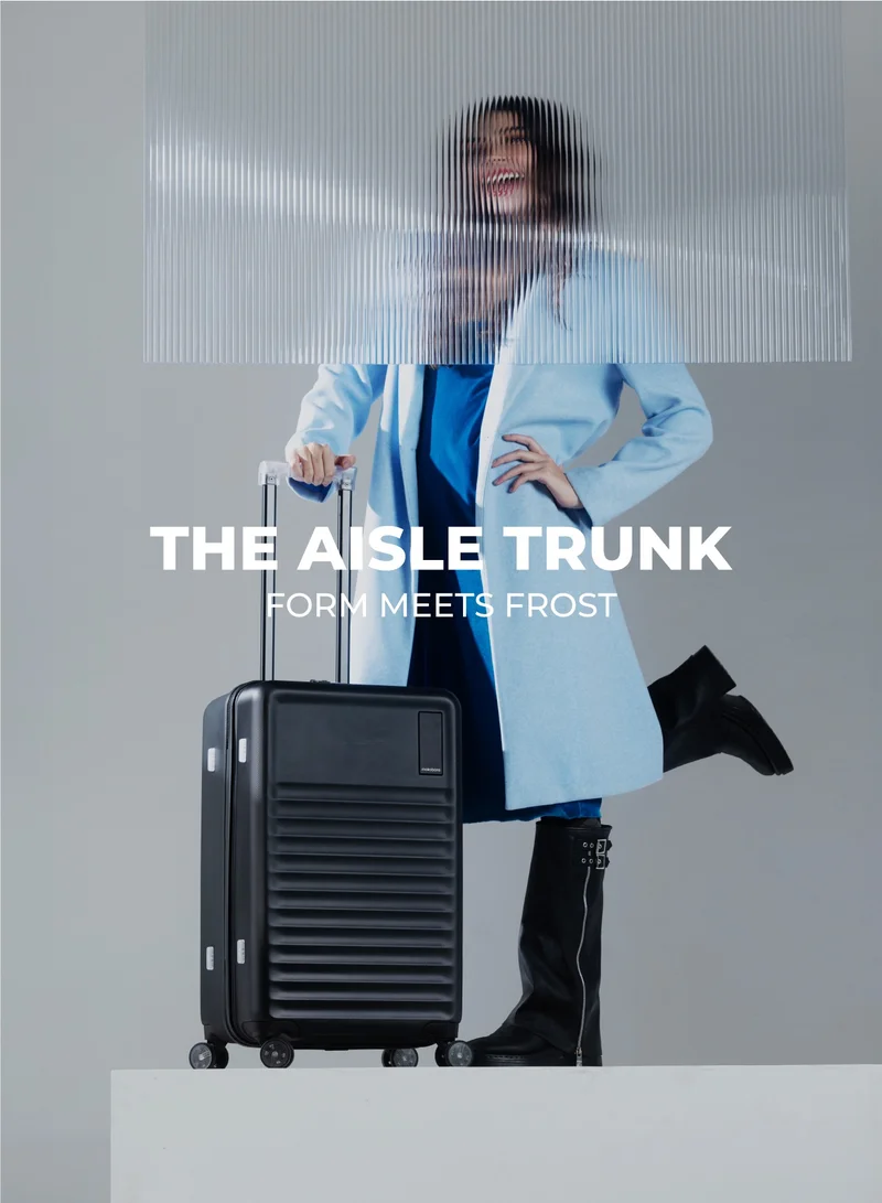 موكوبارا للتجارة ذ.م.م حقيبة سفر كبيرة من البولي كربونات المتين - موديل موني موفز، أسود