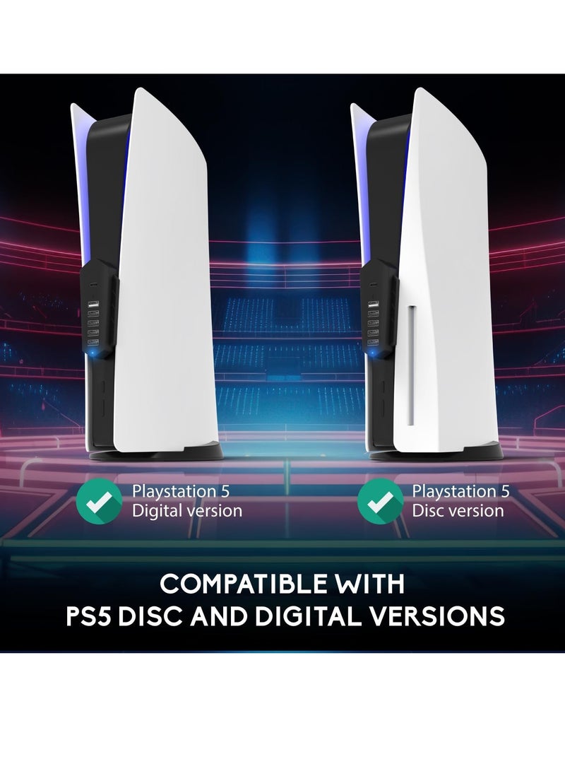 Excefore 5 Port USB Hub for PS5, 5 Port High-Speed USB Expansion Hub Extender Splitter Charger for Playstation 5 (Disc/Digital Edition),, 4 USB + 1 USB Charging + 1 Type C Port (NOT for 2023 PS5 Slim) - Image 2