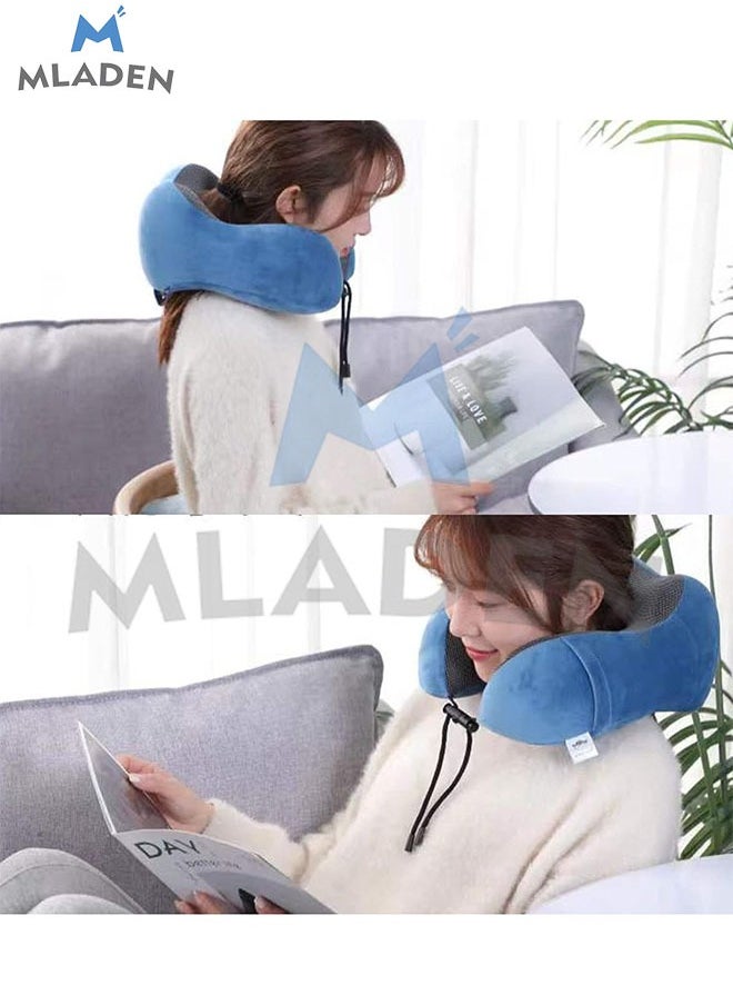 MLADEN - Neck Pillow for Traveling Premium Memory Foam Upgraded Travel Neck Pillows for Travel Airplane Pillow for Sleeping Airplane Car Office and Home Portable Travel Accessories - Image 1