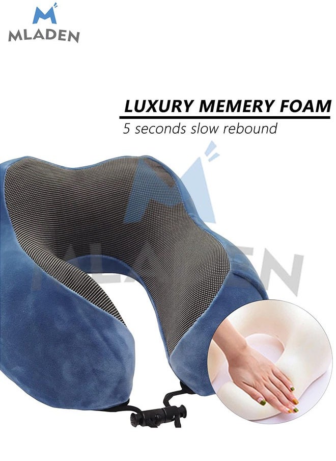 MLADEN - Neck Pillow for Traveling Premium Memory Foam Upgraded Travel Neck Pillows for Travel Airplane Pillow for Sleeping Airplane Car Office and Home Portable Travel Accessories - Image 1
