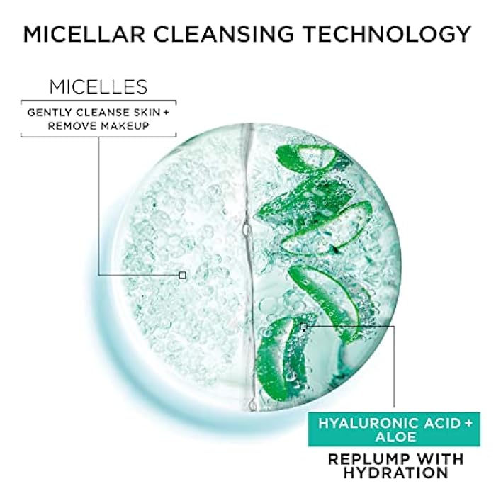 Garnier Micellar Water with Hyaluronic Acid, Facial Cleanser & Makeup Remover, Hydrating and Plumping, For All Skin Types, Vegan, Cruelty Free, 13.5 Fl Oz (400mL), 2 Count - Image 5