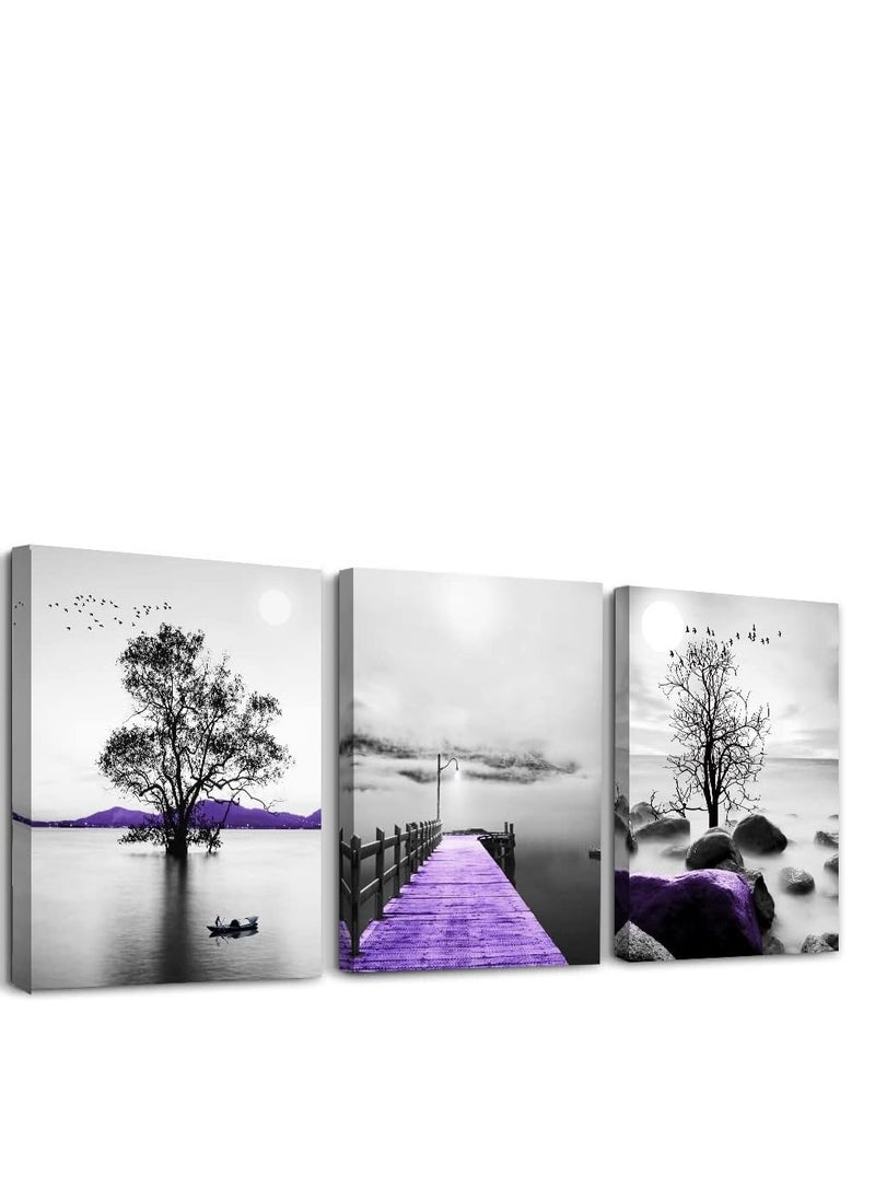 ديكوريور تابلوة 3 قطع 90cm x 42.5 cm بسمك 30 مم بطباعة ديجيتال عالية الجودة -طبقة uv للحماية ضد الخدوش و حماية الالوان - تصميمات حديثة - لايحتاج مسامير للتركيب بلاصق ذاتي  - Image 1