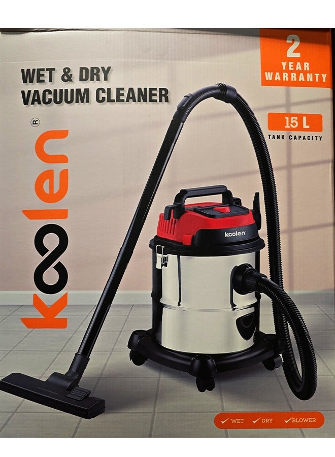KOOLEN Wet And Dry Vacuum Cleaner 15 L 1300 W 806101007 Black/Red/Silver - Image 2