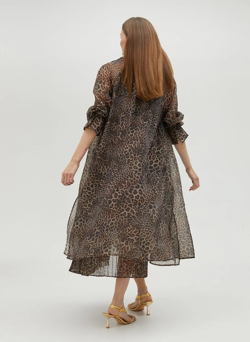 Lola Casademunt Animal print organza trench coat