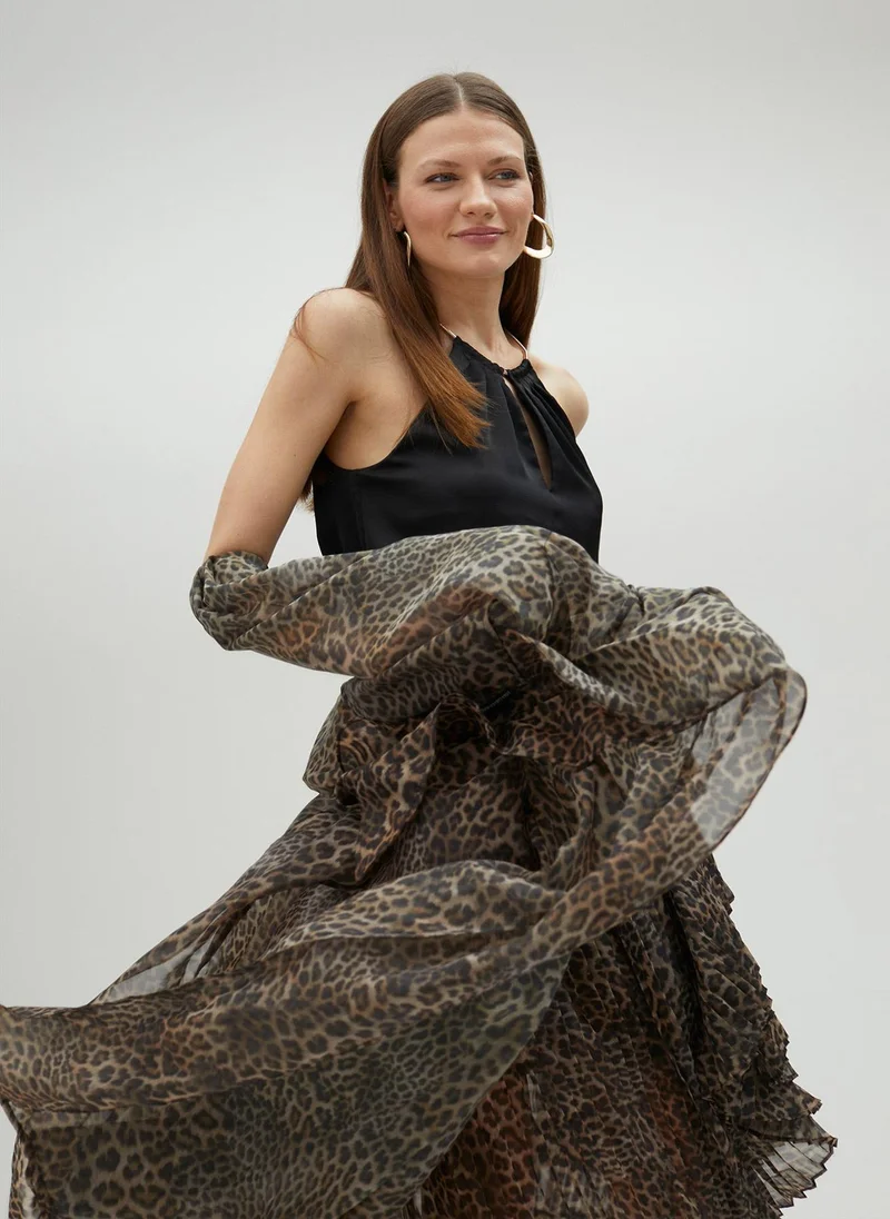 Lola Casademunt Animal print organza trench coat