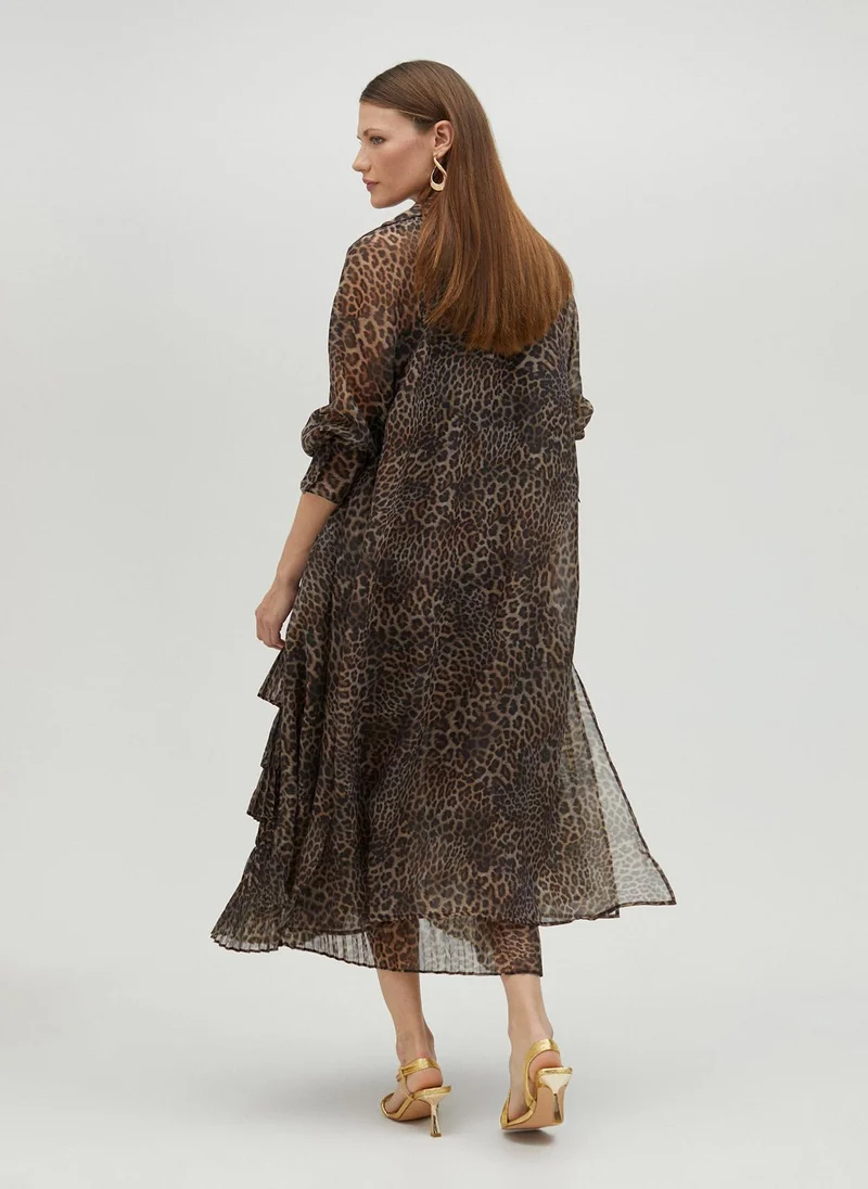Lola Casademunt Animal print organza trench coat