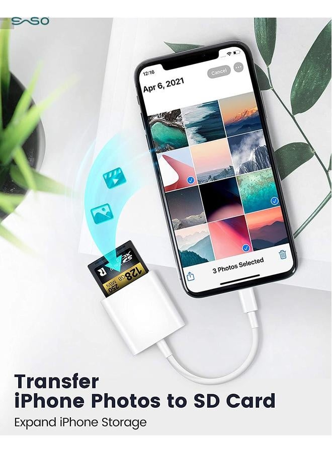 SparkSprout Lightning to SD Card Camera Reader, Trail Camera Viewer SD Memory Card Adapter for iPhone 14/13/12/11/XS/XR/X/8/7/iPad, Plug and Play - Image 4