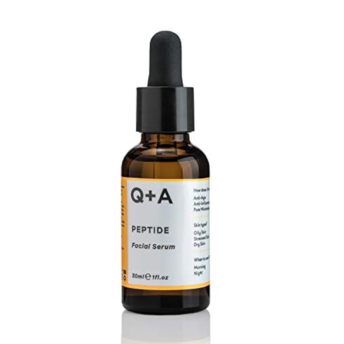 Q+A Peptide Facial Serum (30ml), Natural Anti Ageing Face Serum with Hyaluronic Acid, Pure Peptide, Magnesium, Fragrance Free Skincare, Hydrates and Plumps the Skin for a Youthful Glow - Image 2